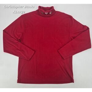 Vintage Christopher & Banks Football Nebraska Mock Neck Long Sleeve Shirt XL